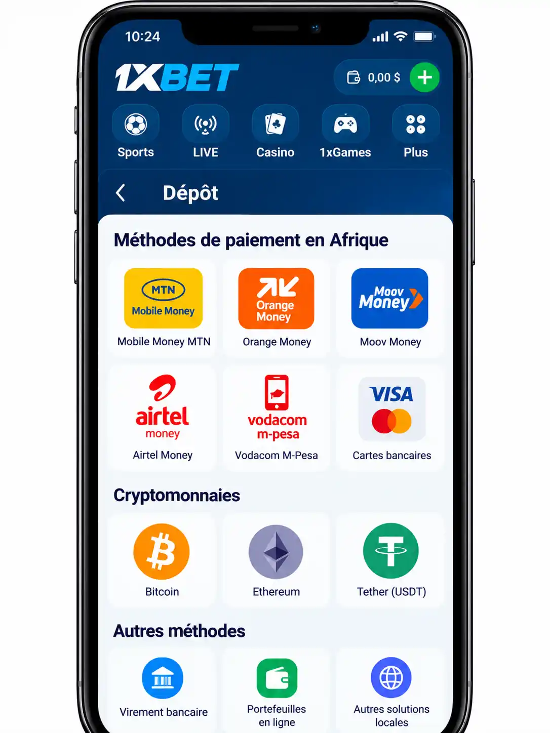 Dépôts Et Retraits Sur 1xBet Mobile